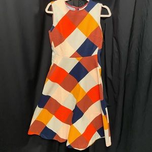 Traffic People Sleeveless Multicolor Patch Dress